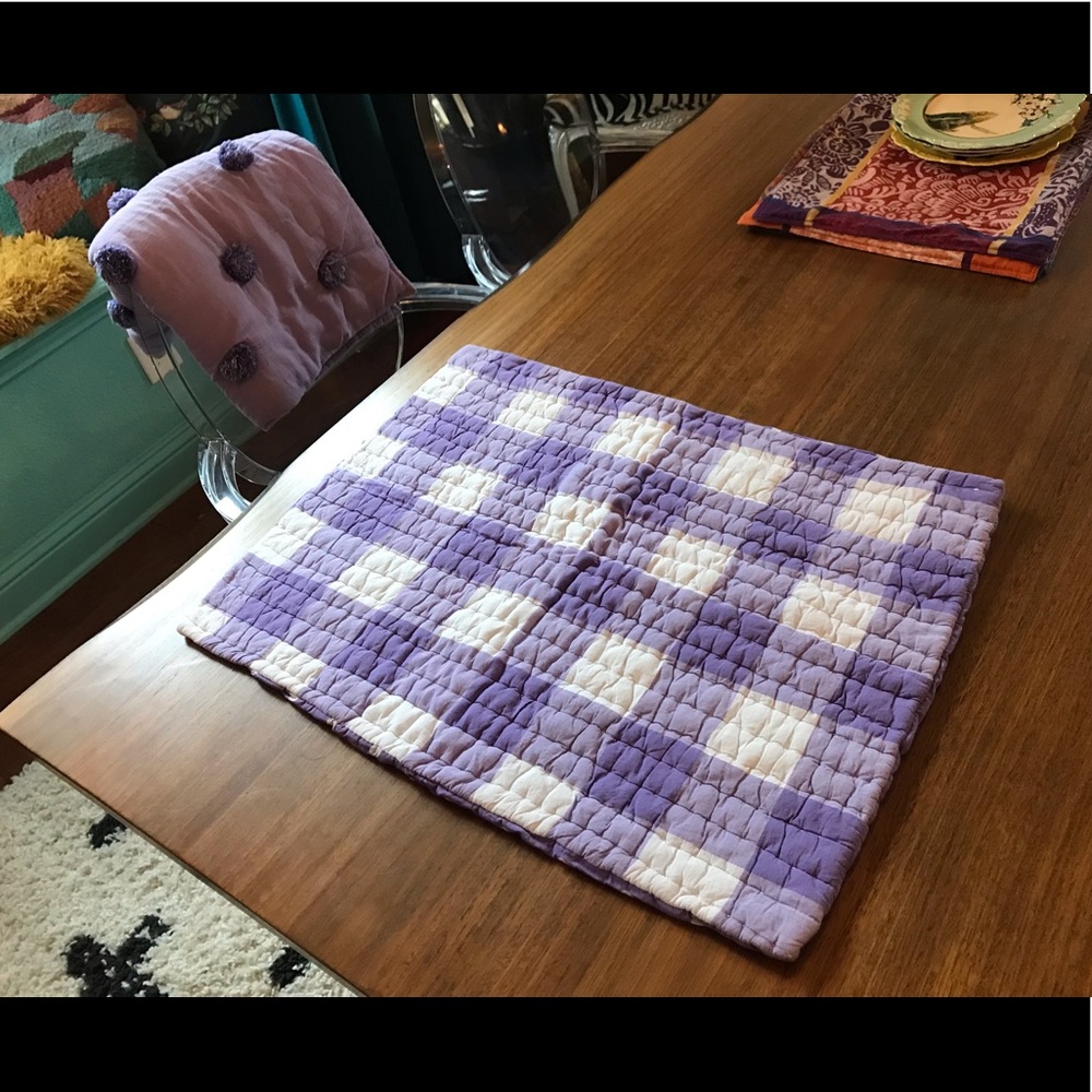 💜PB Teen💜 ONE purple/white plaid quilted sham Great to mix and match!